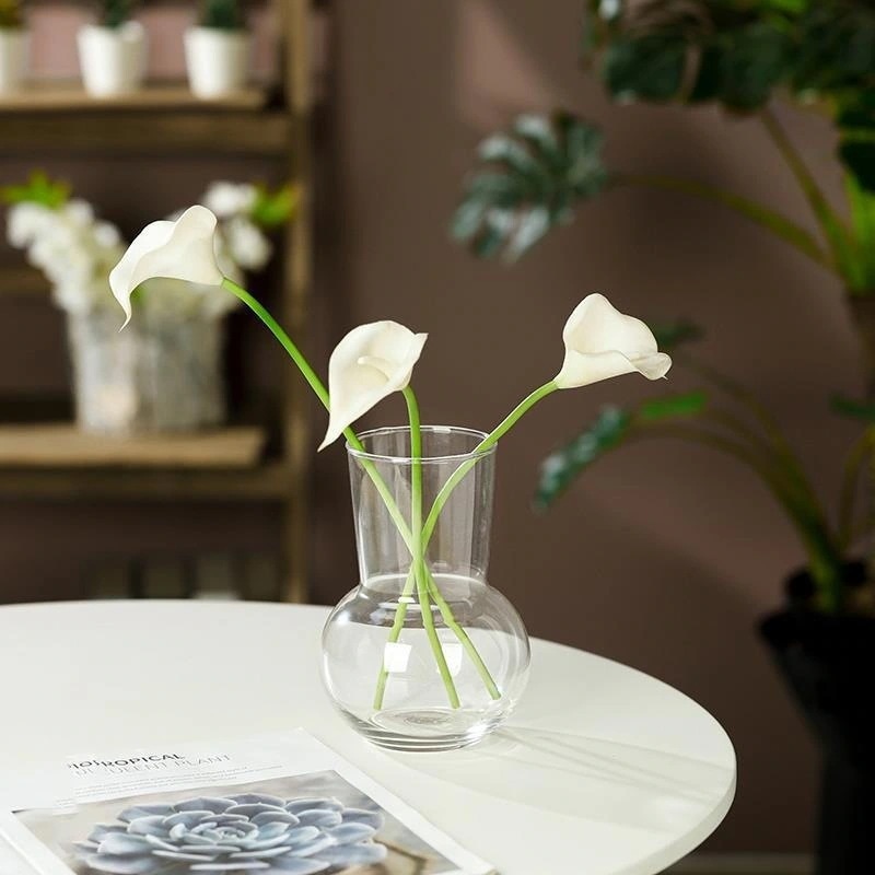 【20点セット】【送料無料】シンプルスカートガラス花瓶透明アイデアリビングルームフラワーアレンジメント花瓶