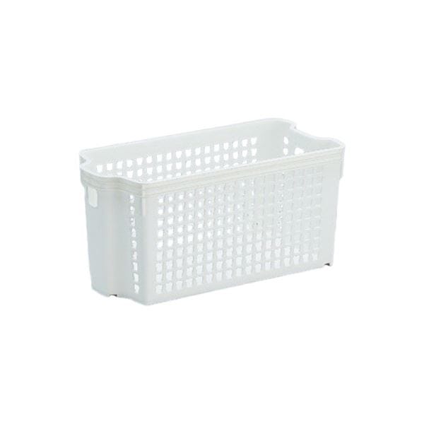 （まとめ）伊藤忠リーテイルリンクスタッキングバスケット 深型小 ホワイト SB14117 1個[x15セット]
