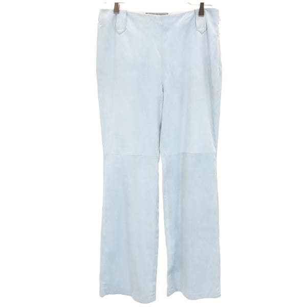 サルヴァトーレフェラガモ イタリア製 ロングパンツ US10 ブルー系 Salvatore Ferragamo サイドジップ レディース