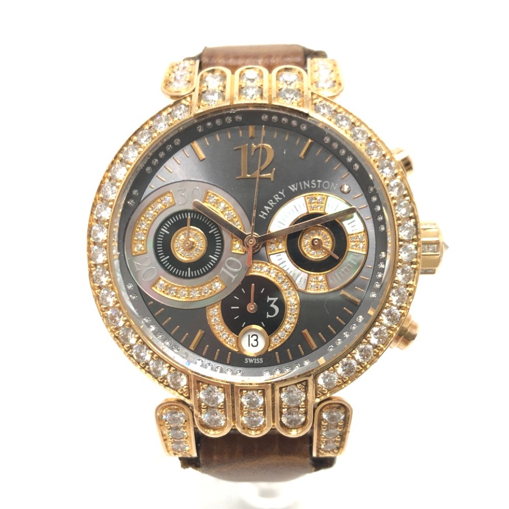 HARRY WINSTON ハリーウィンストン 腕時計 200/UCA39R プルミエール クロノグラフ 純正ダイヤ シェル 自動巻き 腕時計 時計 K18PG ゴールド 2,640,000円