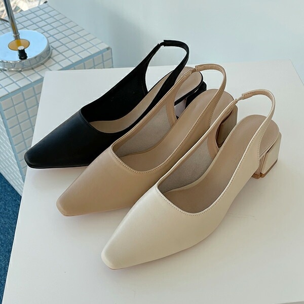 サンダル パンプス ポインテッドトゥ バックストラップ