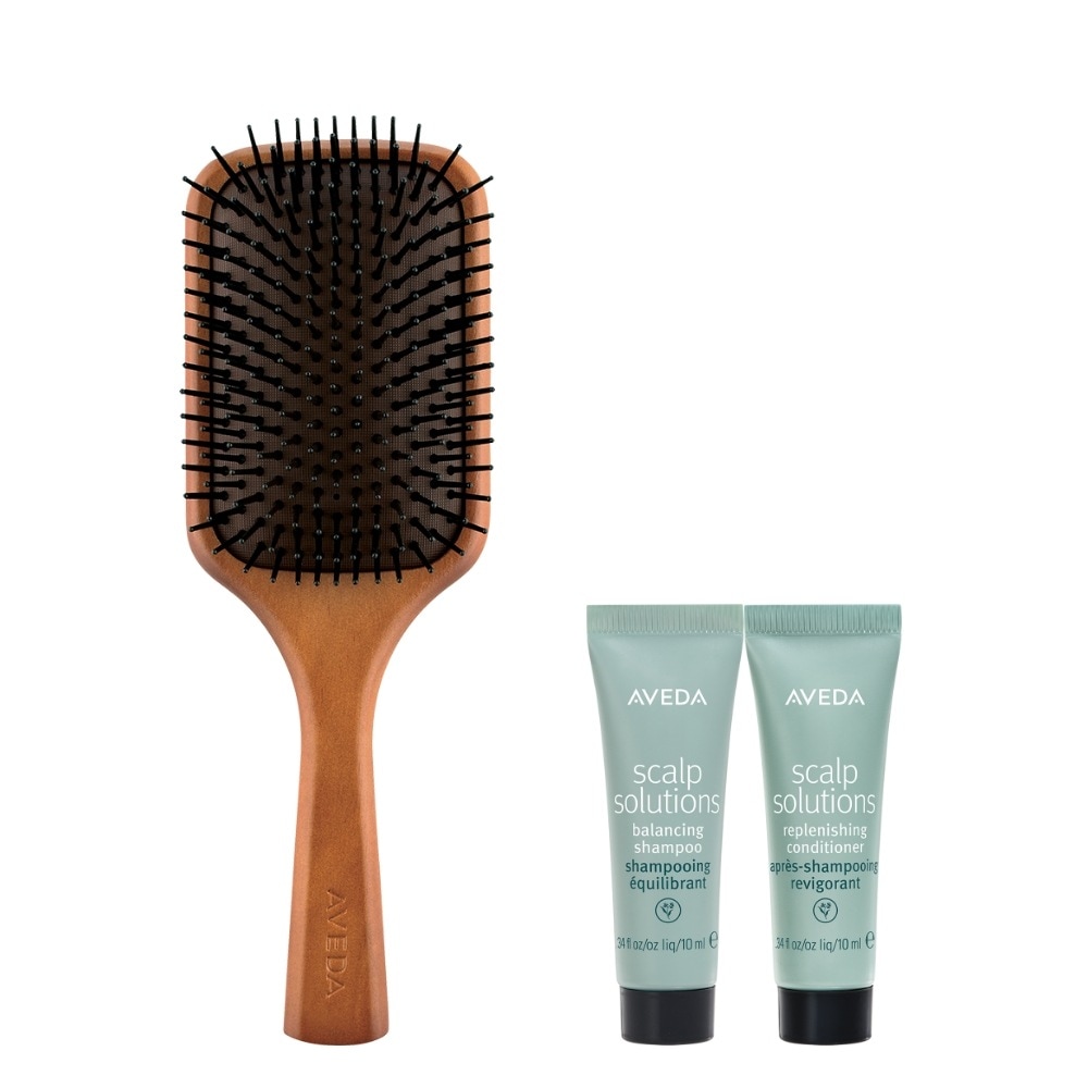 [髪のもつれ防止] [BEST] ウッドデンパドルブラシ (サンプルランダムプレゼント)