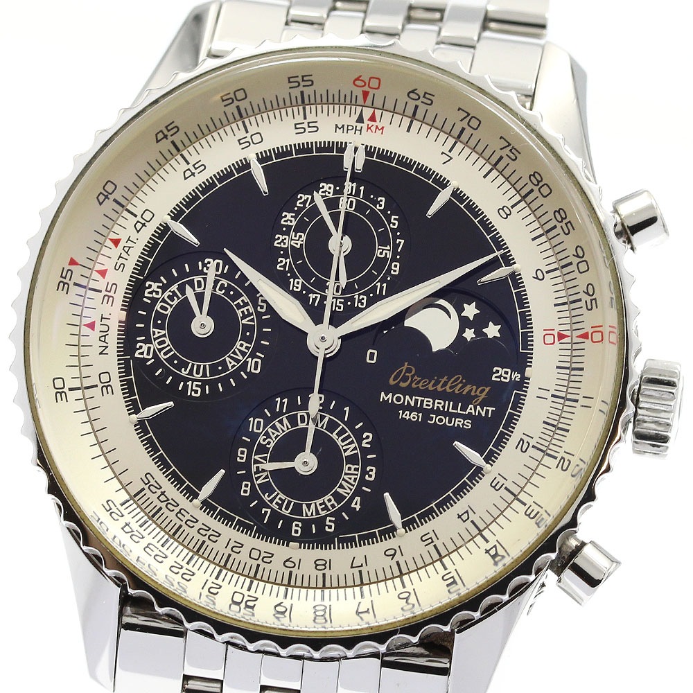 ブライトリング BREITLING A19030 ナビタイマー モンブリラン クロノグラフ 自動巻き メンズ 良品 保証書付き_916165【中古】