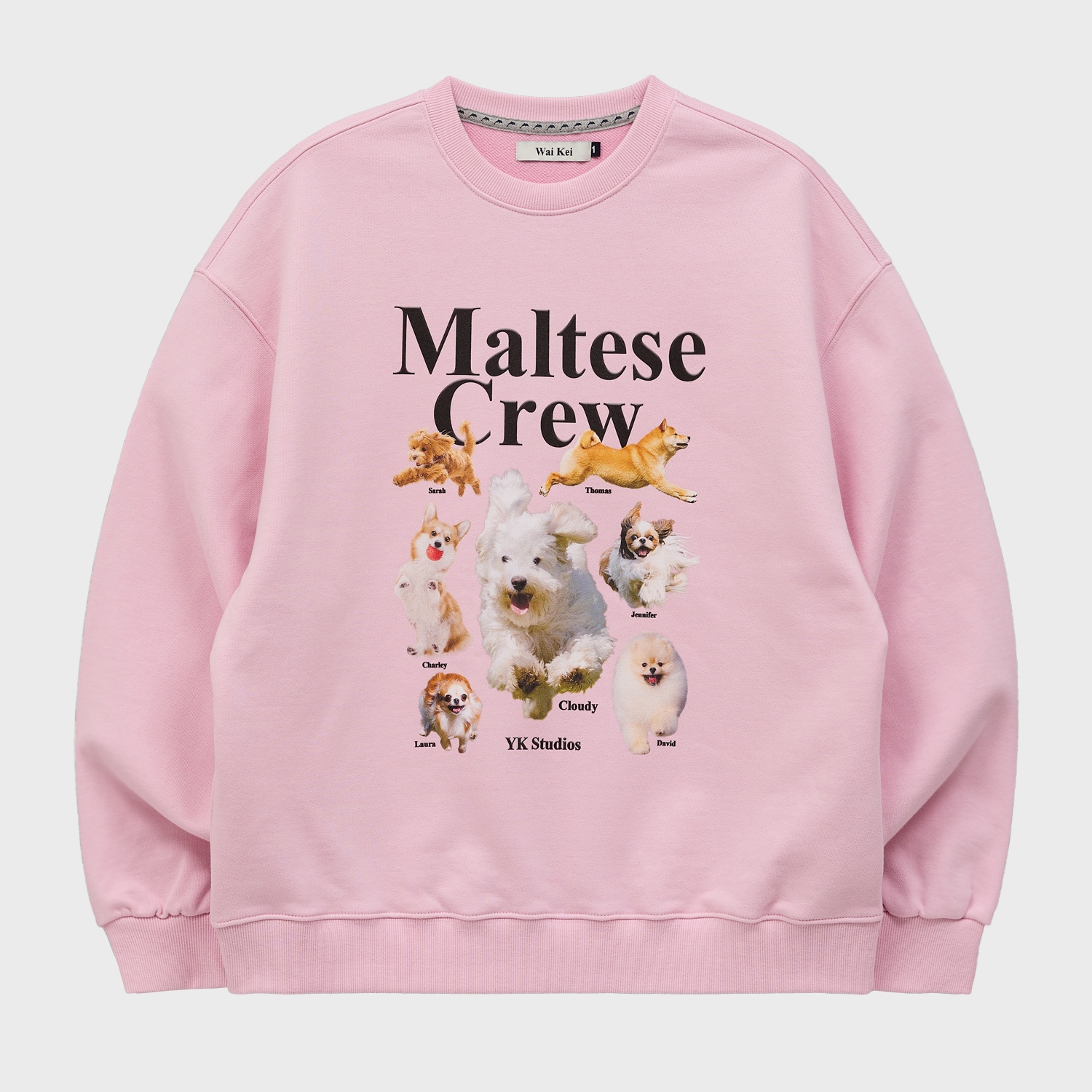 Maltese Crew Sweatshirt LIGHT PINK