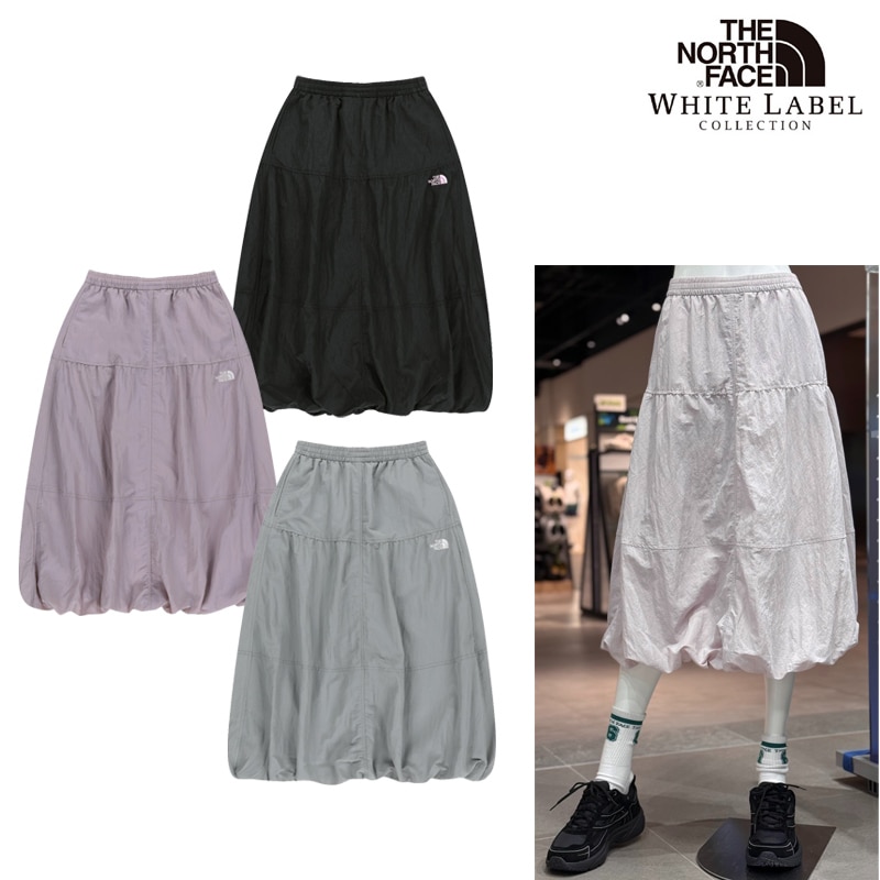 NK6NR80 W’S BALLOON ウエストゴム ふんわり ボリューム ロング 軽量 シワになりにくい ロゴ刺繍 デイリー 体型カバー タウンユース 裏地あり ドレープ ギャザー シャリ感 速乾性