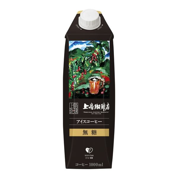【送料無料】UCC上島珈琲 上島珈琲店 アイスコーヒー 無糖 紙パック 1000ml1ケース/12本