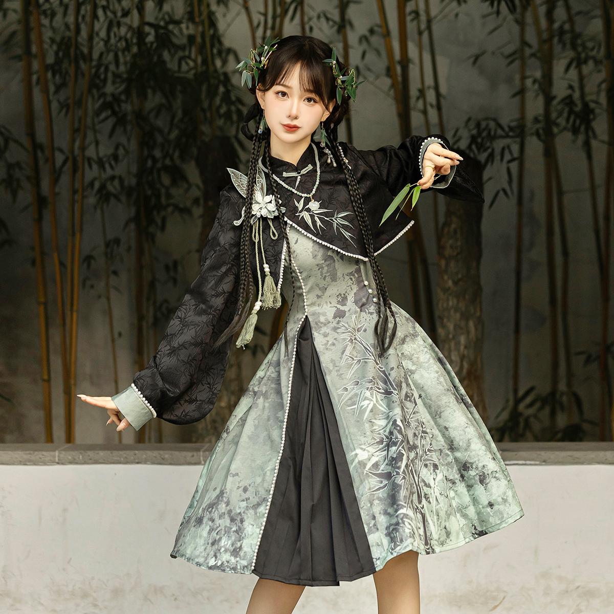 正規品竹葉青韓国lolitaストール上着ワンピース新韓国セット