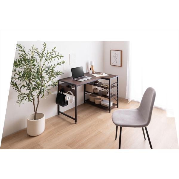 デスク 机 おしゃれ ラック L字 棚 北欧モダン 木目 コーナー ワークステーション