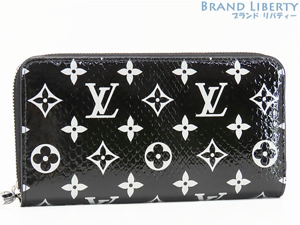 新古品ルイヴィトンエキゾチックモノグラムジッピーウォレットラウンドファスナー長財布ノワールブラックシルバーN96955