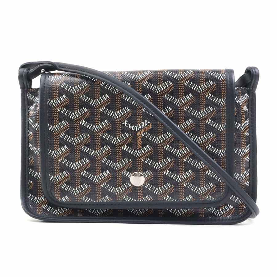 ゴヤール GOYARD ショルダーバッグ プリュメ PVCコーティングキャンバス ブラック レディース 90033g
