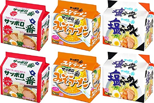 サッポロ一番 袋ラーメン5食P 3種×2(しょうゆ味 5食P×2個・みそラーメン5食P×2個・塩らーめん5食P×2個)セット買い