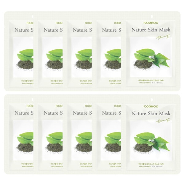 10枚 ネイチャースキン緑茶マスクパック フードアホリック 高級品市場 ＜セール＆特集＞