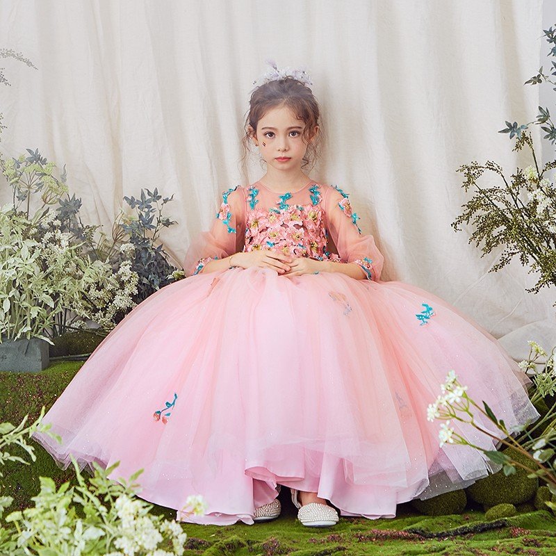 子供ドレス ピアノ発表会 結婚式 キッズ フォーマルドレス ワンピース 子供服 女の子 フラワーガー