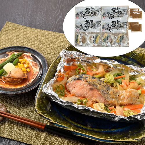 北海道 鮭のちゃんちゃん焼きと帆立バター焼き Bセット(切身80g×4枚帆立バター焼き)