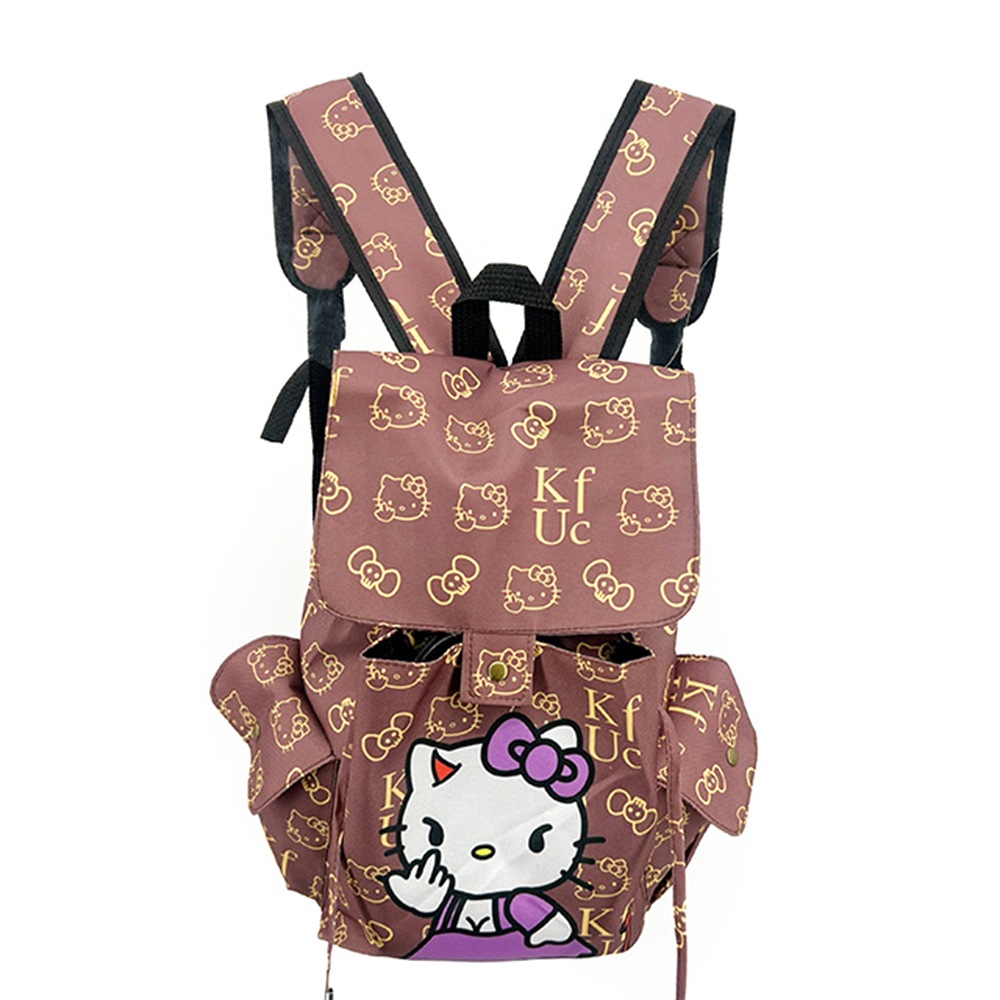 빈티지 고양이 나일론백팩 노트북가방 스트링 복조리백팩 보부상 백팩