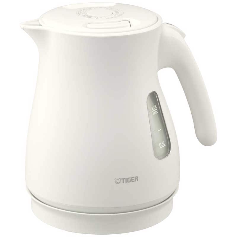 タイガー　TIGER　蒸気レス電気ケトル ［1.0L］ マットホワイト　PCV-A100WM