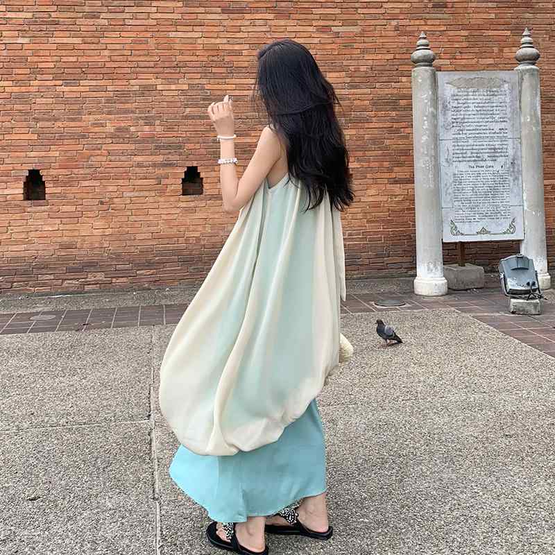 ワンピース レディース 高級感 チャイナ風 ノースリーブ ドレス 夏 美しい ロング スカート エレガンス リゾート ファッション シック セレブ