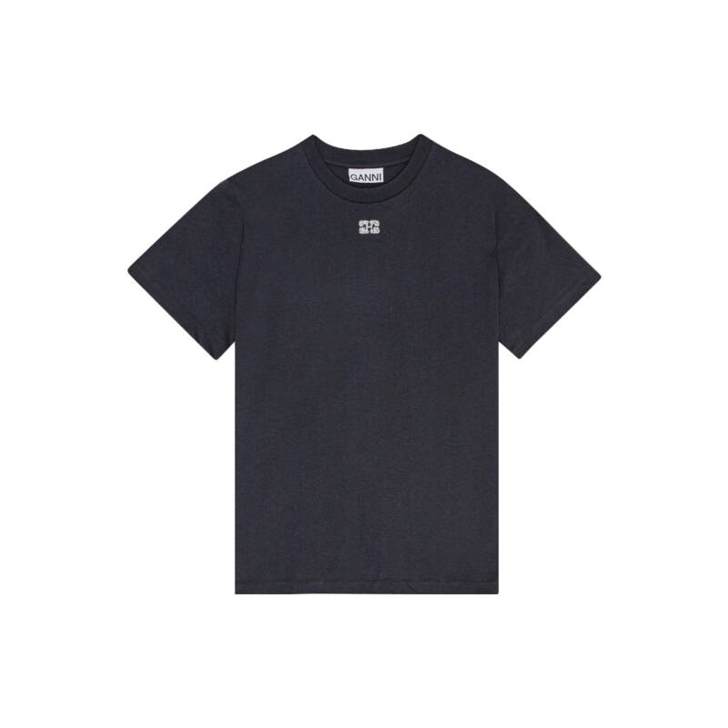 ガニ T3953 252 レディース リラックス ベーシック ラインストーン Tシャツ ファントム