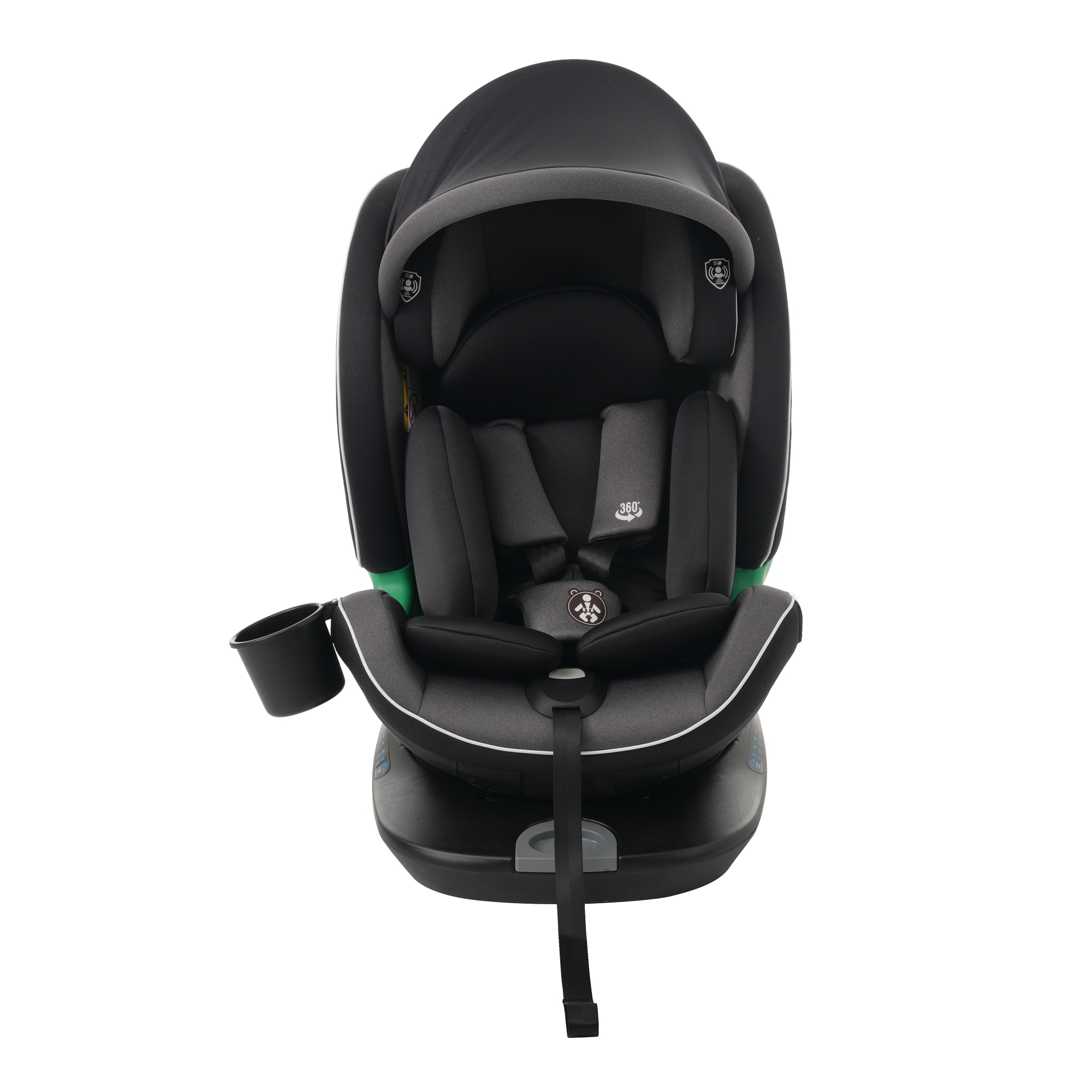 【国内発送】498【トップテザータイプ】チャイルドシート 新生児 ISOFIX 0歳～12歳 360度回転式 40～150cm ジュニアシート 調節可能 洗える キャノピー付き ベビーシート ドリンク