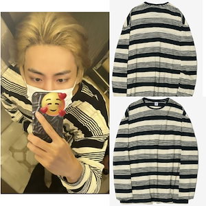 23SS BTS V 着用 Slub Multi Stripe Long Sleeve [公式正規品]