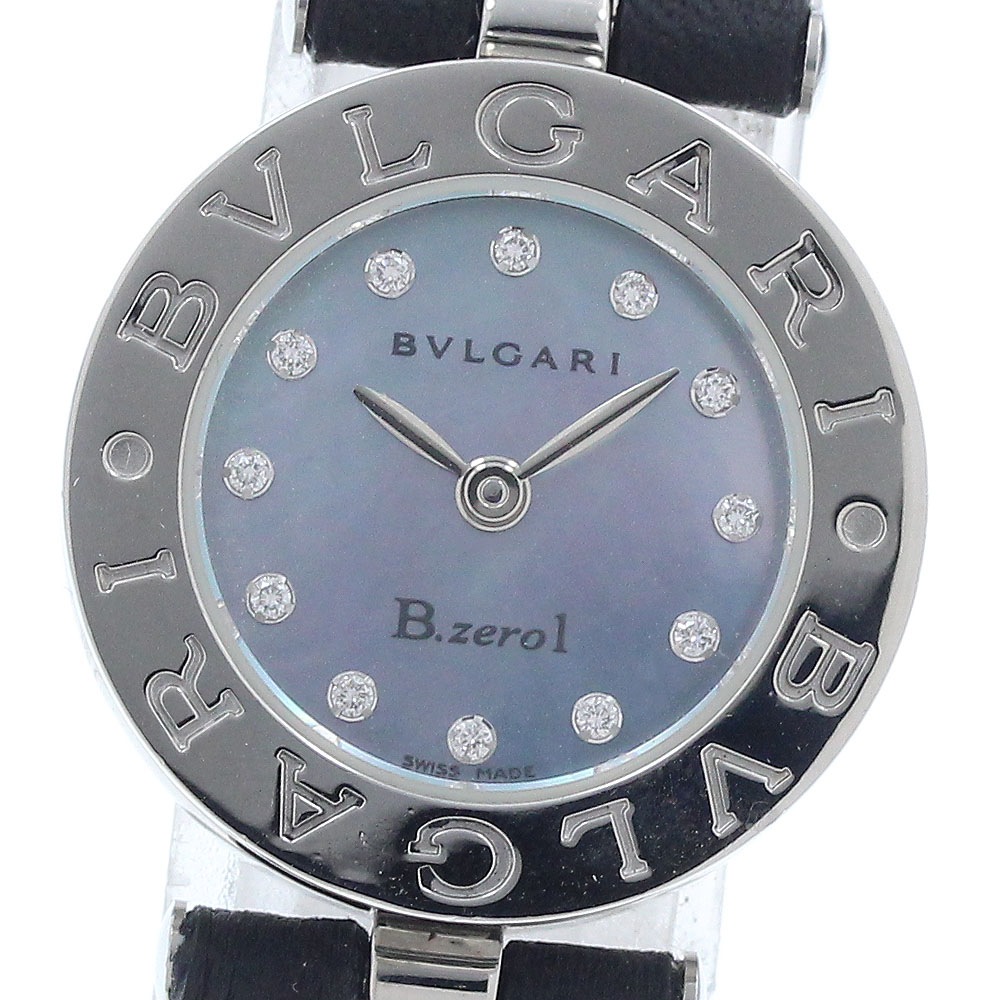 ブルガリ BVLGARI BZ22S B-zero1 12Pダイヤ ブルーシェル文字盤 クォーツ レディース _943025【中古】