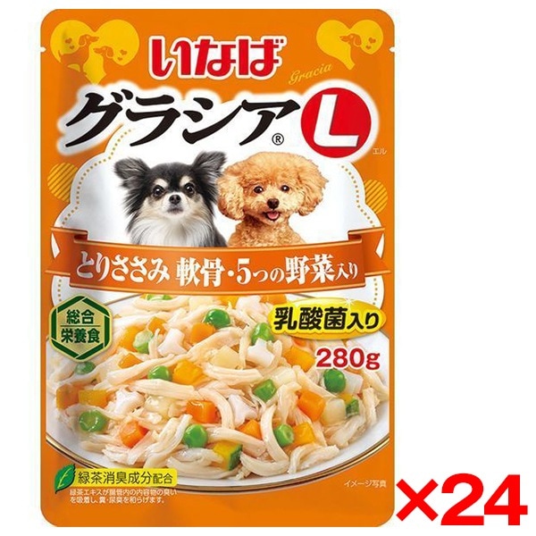 【24個セット】 グラシアL とりささみ 軟骨5つの野菜入り 280g