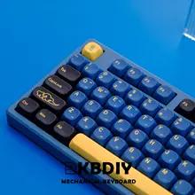 Kbdiy-gmk blueサムライキーキャップ韓国語pbtメカニカルゲーム用のプログラミングキーキュート130キーmxスイッチ用に設定diy