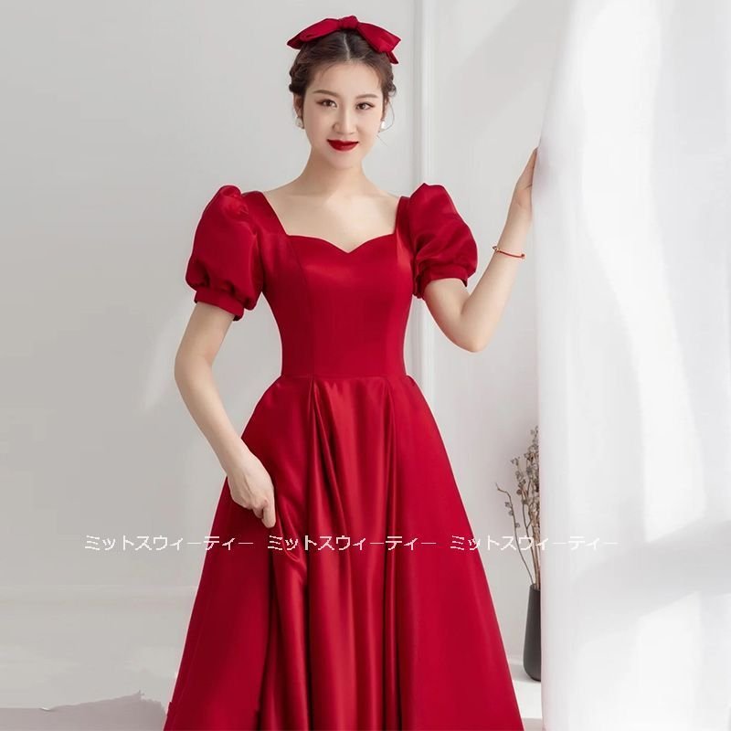 カラードレス 演奏会 披露宴 パーティードレス 結婚式 イブニングドレス 二次会 花嫁 ロングドレス