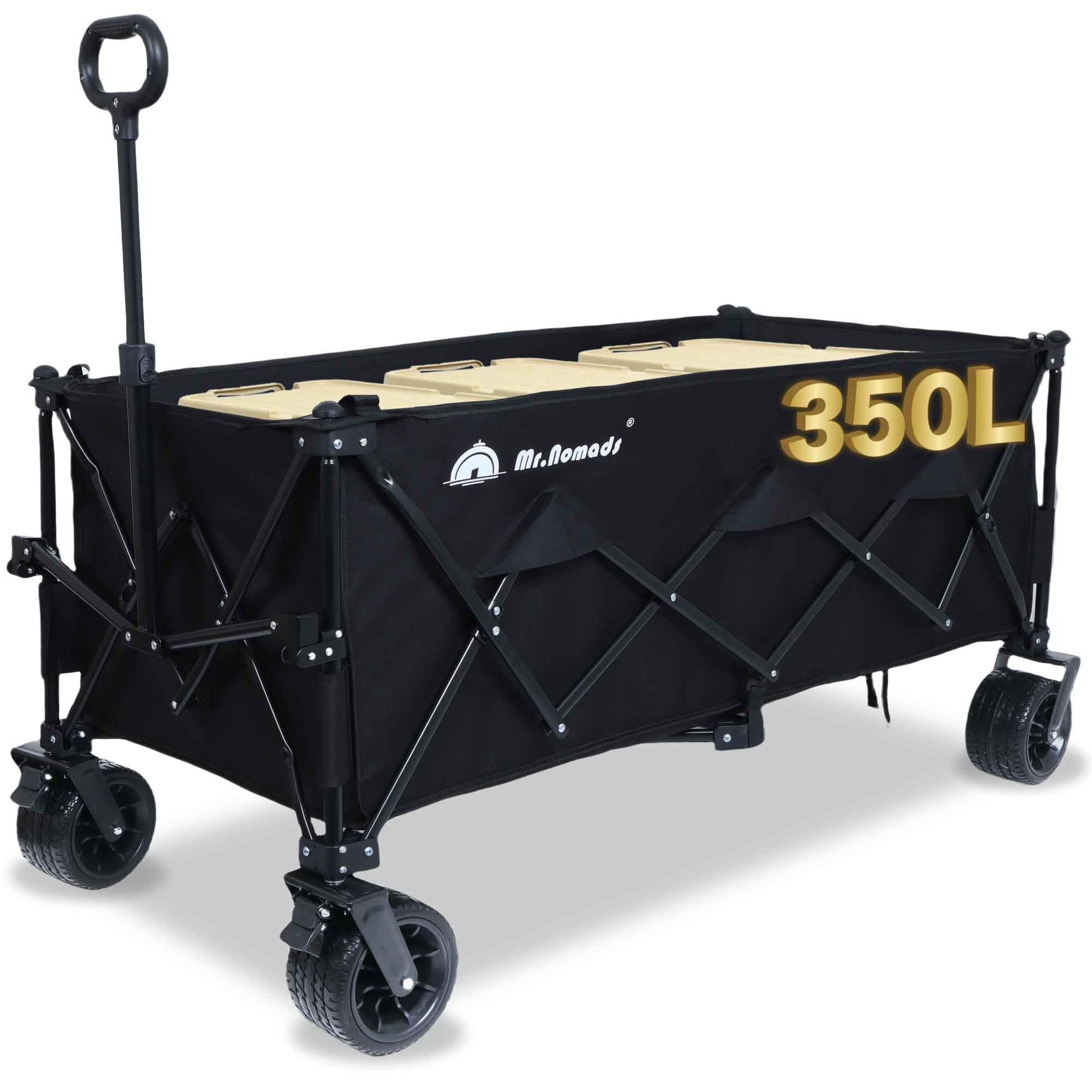【MR. NOMADS】460L ラグビー日本代表採用メーカー キャリーワゴン 耐荷重220kg 大型タイヤ 自立収納 コンパクト ワンタッチ収束式 折り畳み アウトドアワゴン キャリーカート キャン