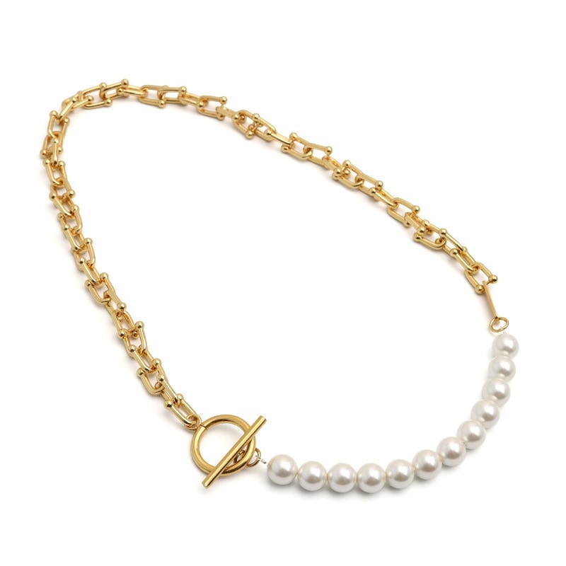 パールネックレス [n438-gold]