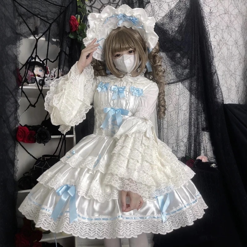 Lolita春夏モデル姫袖中にロリータ可愛いレースラッパ袖シャツを掛けます
