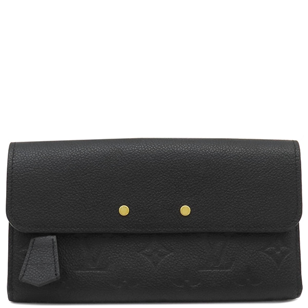 ルイヴィトン LOUIS VUITTON 長財布 ポルトフォイユ ポンヌフ モノグラムアンプラント ノワール ゴールド金具 二つ折り 黒 M61833 CA4177 【箱】【中古】