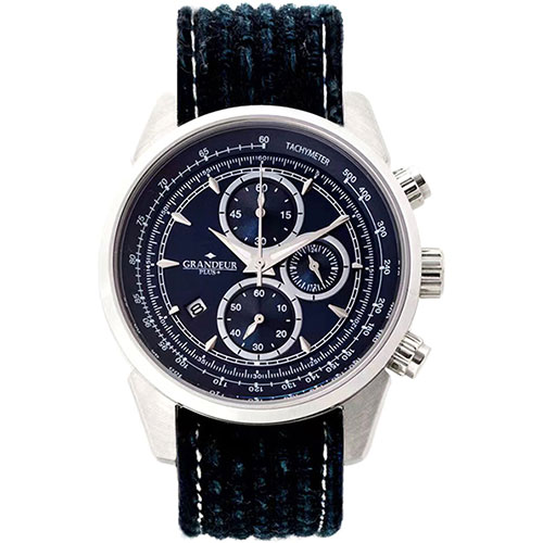 グランドールプラス 岡山デニムバンドウォッチ 刺し子