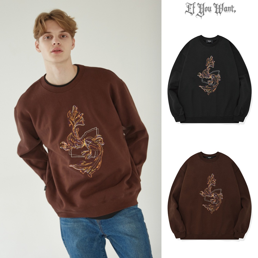 新着 IFYOUWANT【IFYOUWANT】Double Sweatshirt fhishing トレーナー