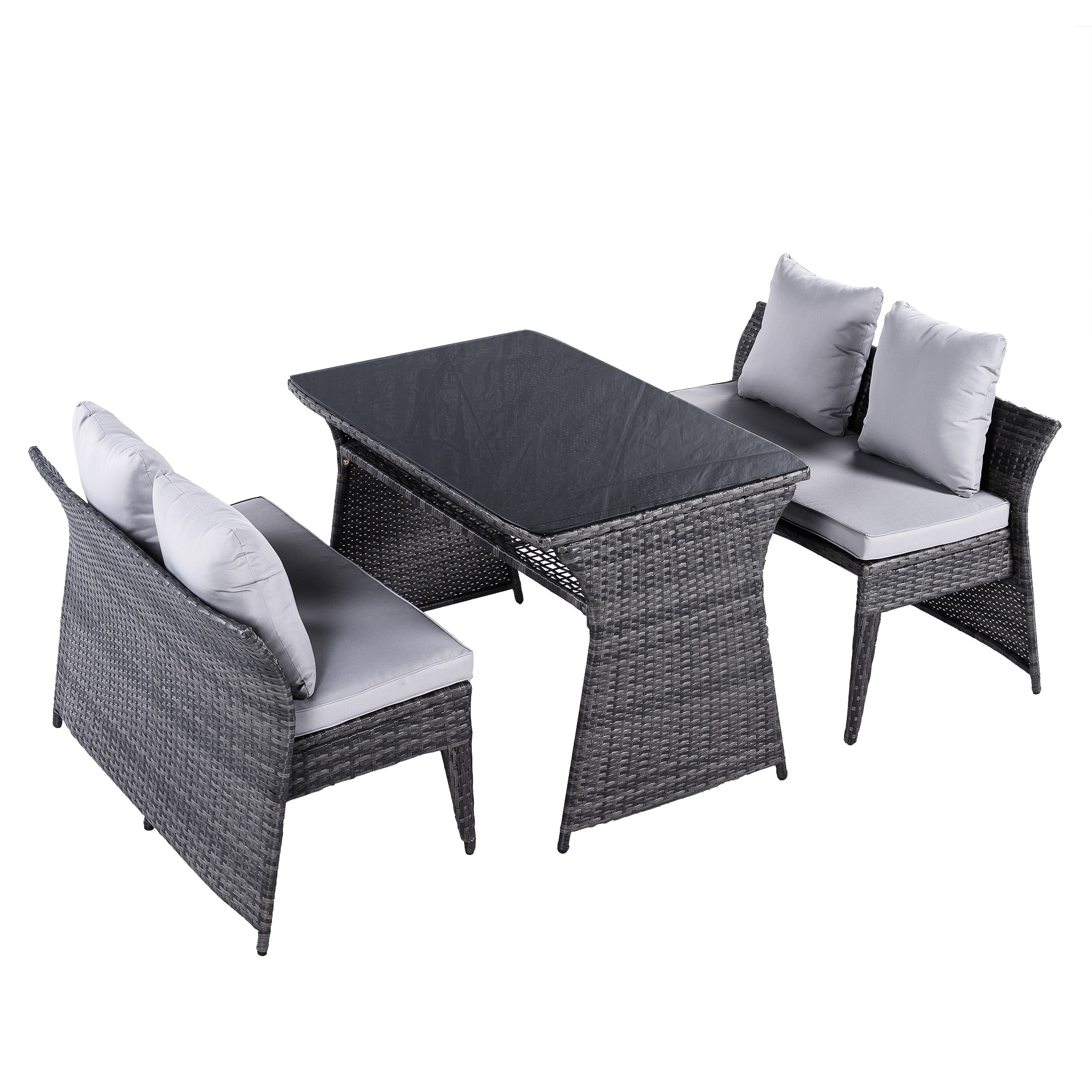 【国内発送Ｍ】19844人掛け ガーデン テーブル 3点セット ラタン調 ガーデンファニチャー ベランダテーブル ガーデンテーブル ガーデンチェアー テーブル コンパクト 屋外家具 ガーデンファニチャ