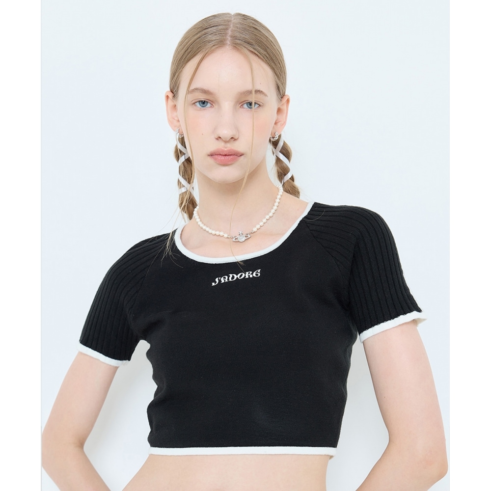 ラーティジェント L4 ラインクロップニット(ブラック)