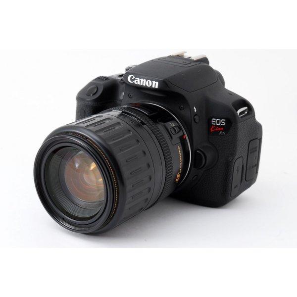 【中古】キヤノン Canon EOS Kiss X7i 高倍率ズームレンズセット ブラック 美品 SDカードストラップ付き