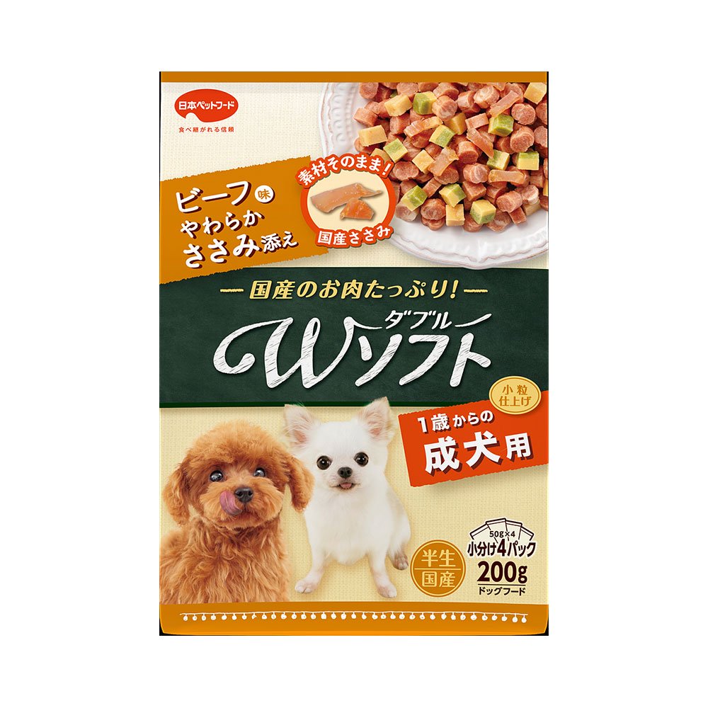 成犬用　ビーフ味・やわらかささみ添え　２００ｇX１８袋　犬　セミモイスト　国産　ＣＲＣ45―06―45―00―00
