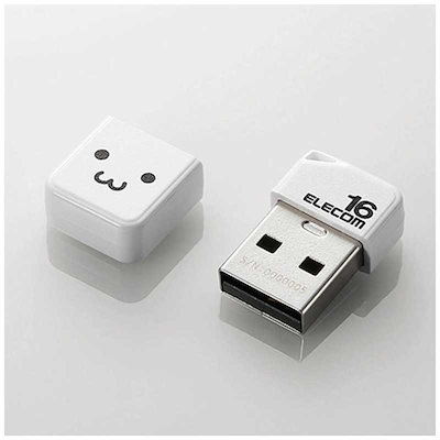 他サイト： エレコムELECOM 小型USB2.0メモリ 16GB（ホワイト） MFSU2B16GWHFの商品画像