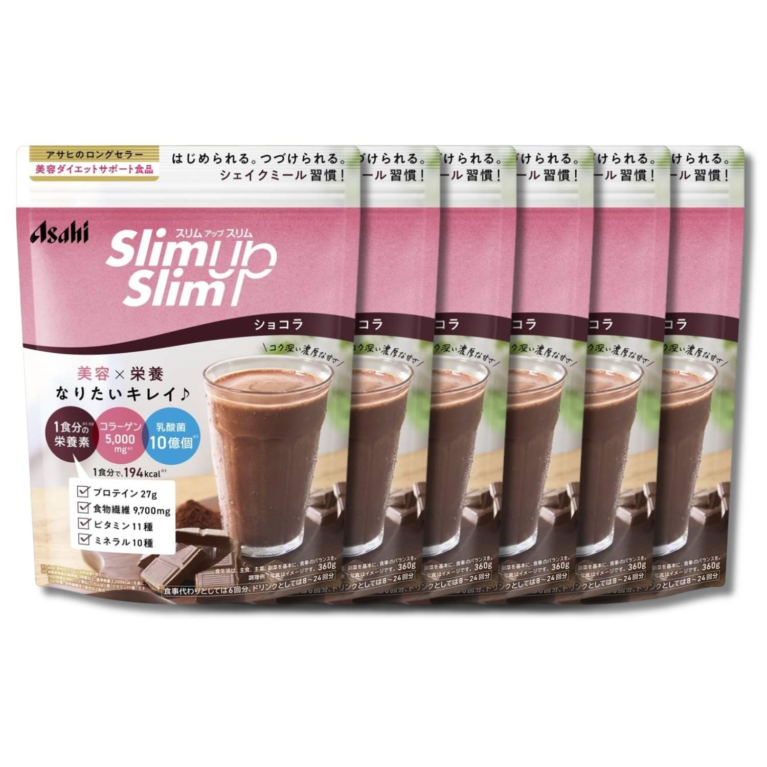 6個セット アサヒグループ食品 スリムアップスリム シェイク ショコラ 360g