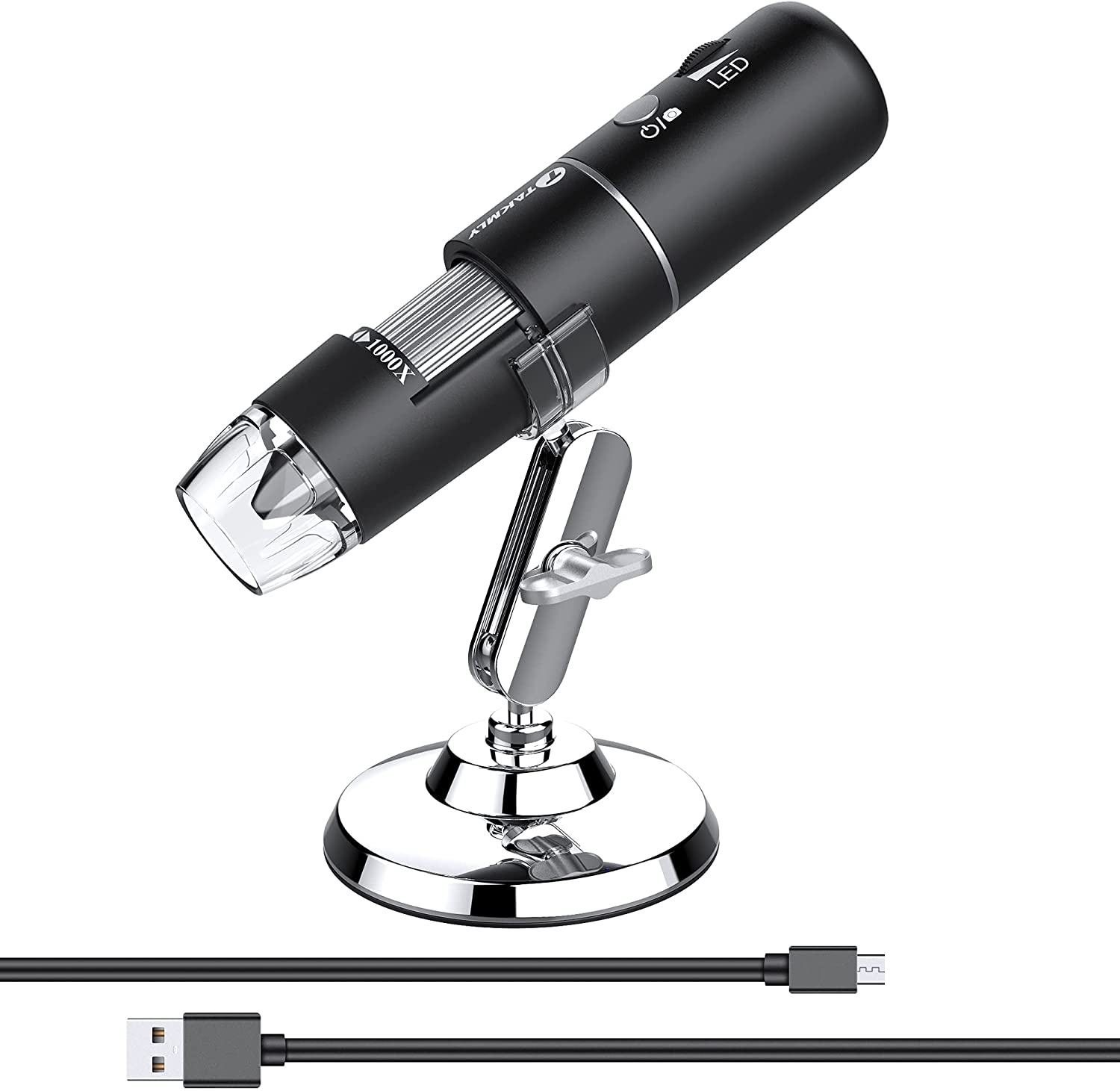 WIFI デジタル 顕微鏡 マイクロスコープ 2MP 50-1000X倍率 1080P 充電式usb 電子顕微鏡 拡大鏡 内視鏡 8 LED IOS Android Windows対応 頭皮検察/動植