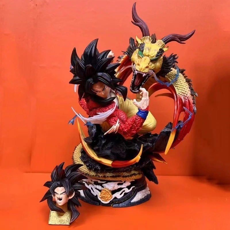 ドラゴンボールフィギュアカカロット孫悟空 LS 龍拳超四サイヤ人モデル双頭彫刻モデル