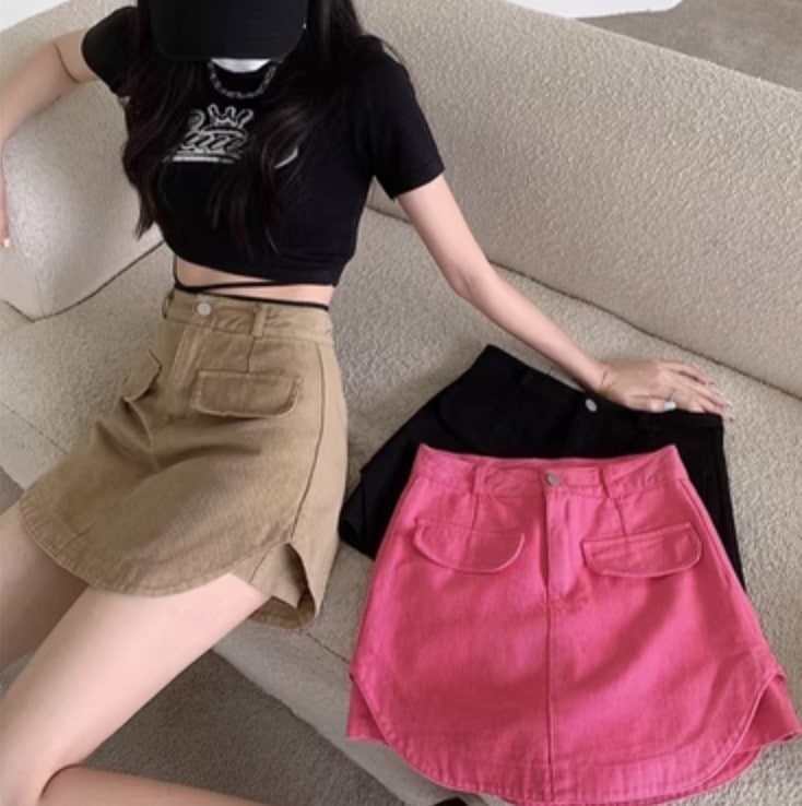 スカート デニム ミニスカート ショート ショート丈 かわいい 大人可愛い きれいめ シンプル カジュアル 大人 上品 おしゃれ お洒落 レトロ 大人女子 こなれ感 ラブリー キュート ガーリー