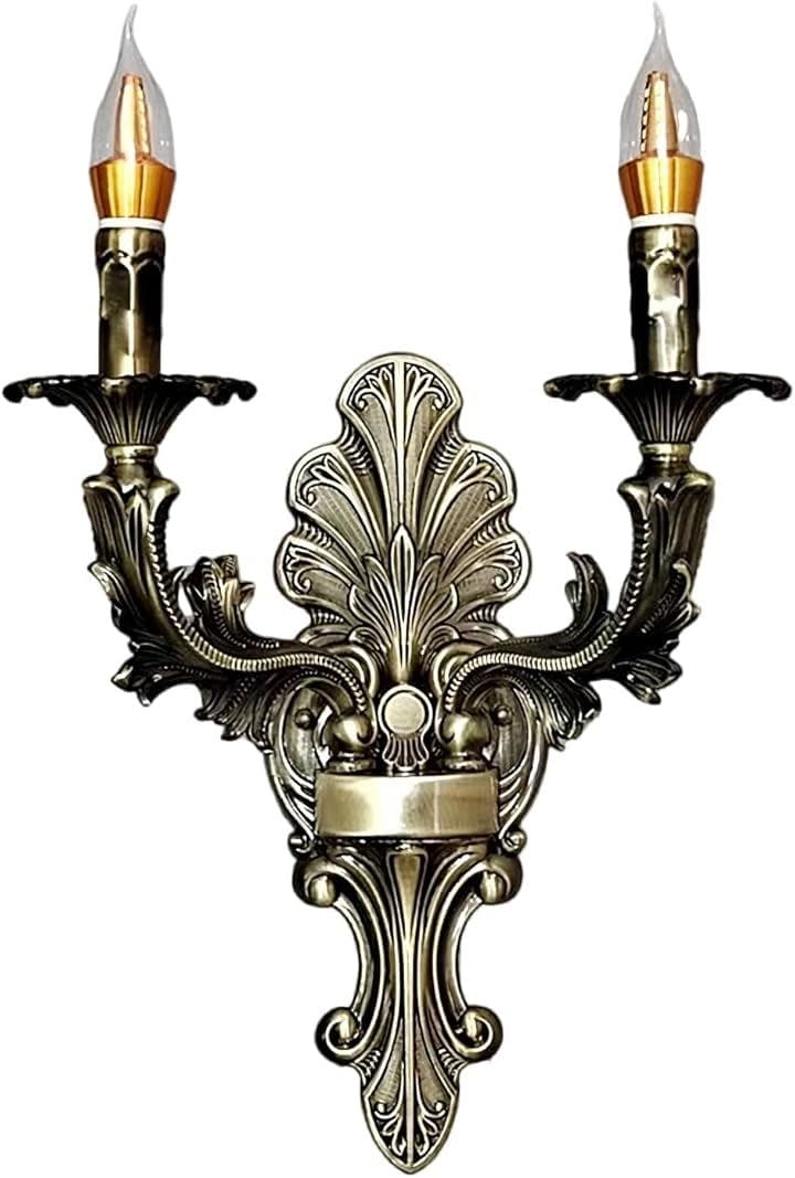 KY LEE ブラケットライト 金属キャンドルランプ 壁掛け 玄関照明 おしゃれ インダストリアル 北欧 現代 2灯 E14 レトロ 照明器具 ウォールライト(BID-452)