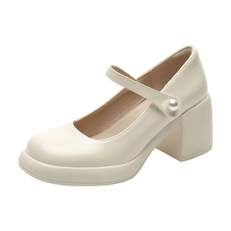 1000円OFFクーポン レディース ハイヒール メリージェーン シューズ エナメル パンプス ソフト革 痛くない 7cmヒール 太ヒール フォーマル 美脚パンプス 滑り止め 靴 立ち仕事や通勤 入学