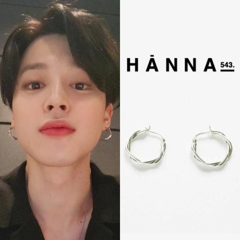 SILVER TWIST EARRINGS BTS JIMIN着用 イヤリング E324