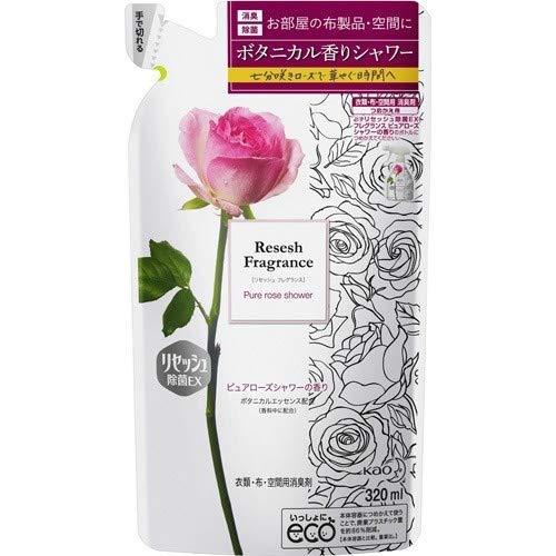 Kao Resesh Disinfecting EX Fragrance， Pure Rose Shower Scent， Refill， 10.2 fl oz (320 ml) x 5 Piece