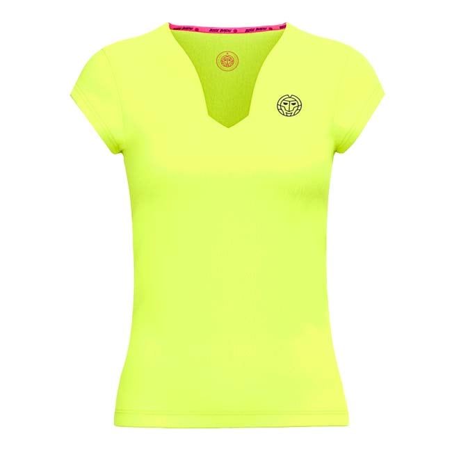 「海外サイズ」BIDI BADU(ビディバドゥ) 2024 SS レディース BEACH SPIRIT ビーチスピリット Vネック 半袖Tシャツ W2620019-NYW ネオンイエロー(24y2mテ