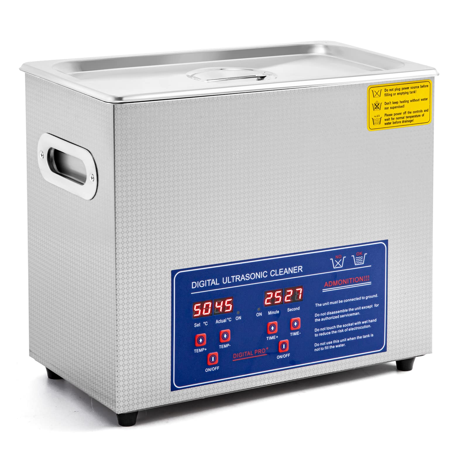 Frifreego 超音波洗浄機 6L デジタル 卓上型 家庭業務両用 小型超音波クリーナー 強力 20-80℃ 0-30min タイマー設定可能 40KHz ステンレス鋼 時計/メガネ/貴金属部品/