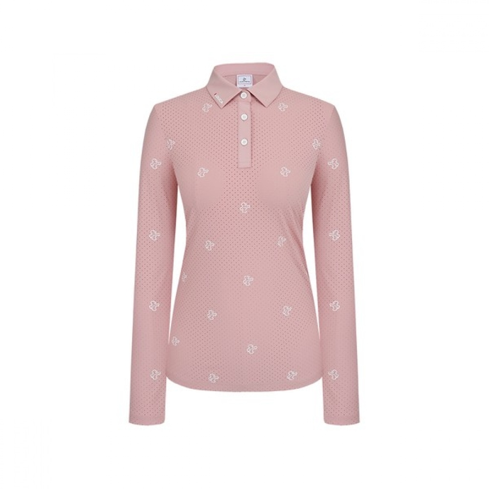 [ルイカステル] レディースアイルカフロントプリントカラーTシャツ